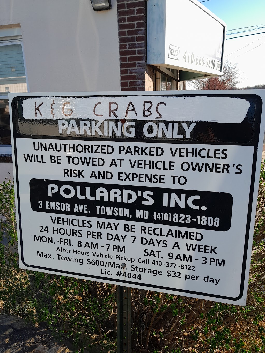 K & G Crabs | restaurant | 8705 Harford Rd, Parkville, MD 21234, USA | 4434694848 OR +1 443-469-4848