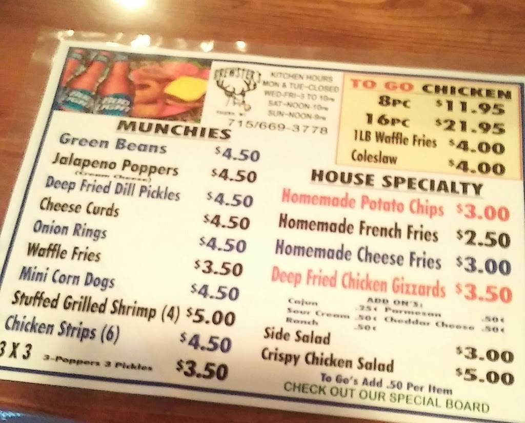 Brewsters | restaurant | N12495 County Rd M, Thorp, WI 54771, USA | 7156693778 OR +1 715-669-3778