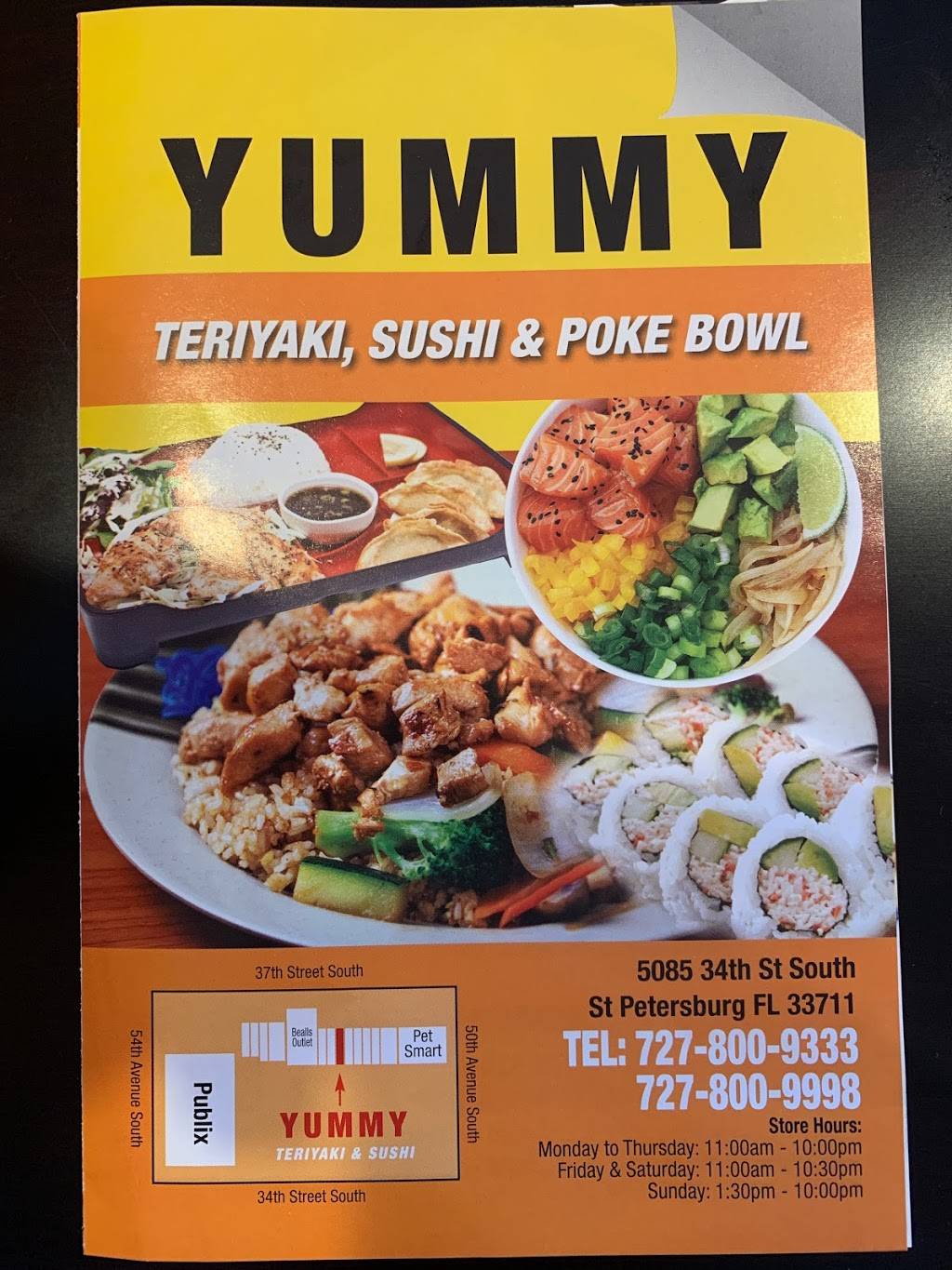 Yummy Teriyaki | restaurant | 5085 34th St S, St. Petersburg, FL 33711, USA | 7278009998 OR +1 727-800-9998