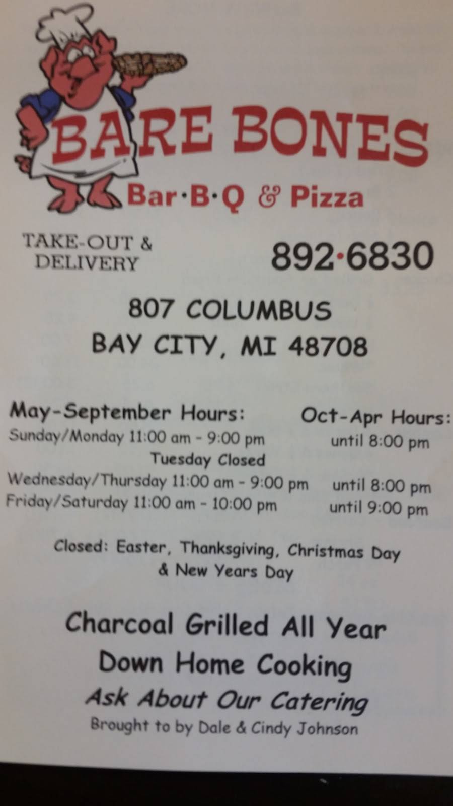 Bare Bones BBQ | restaurant | 807 Columbus Ave, Bay City, MI 48708, USA | 9898926830 OR +1 989-892-6830