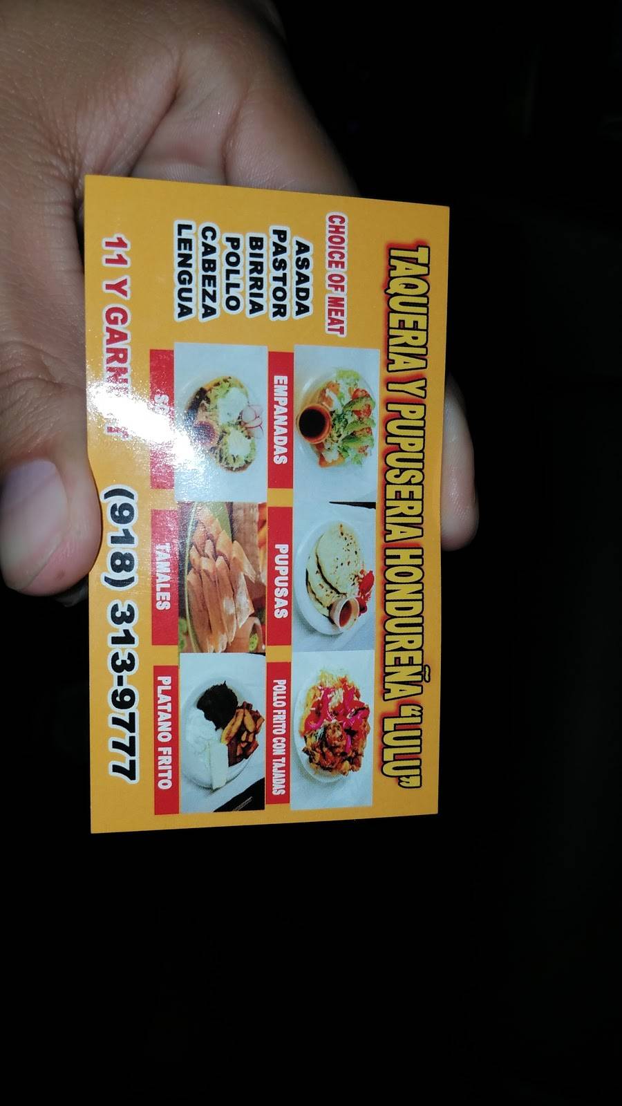 Taquería y pupuseria Hondureña "Lulu" | restaurant | 99407940707560, Tulsa, OK 74128, USA | 9183139777 OR +1 918-313-9777