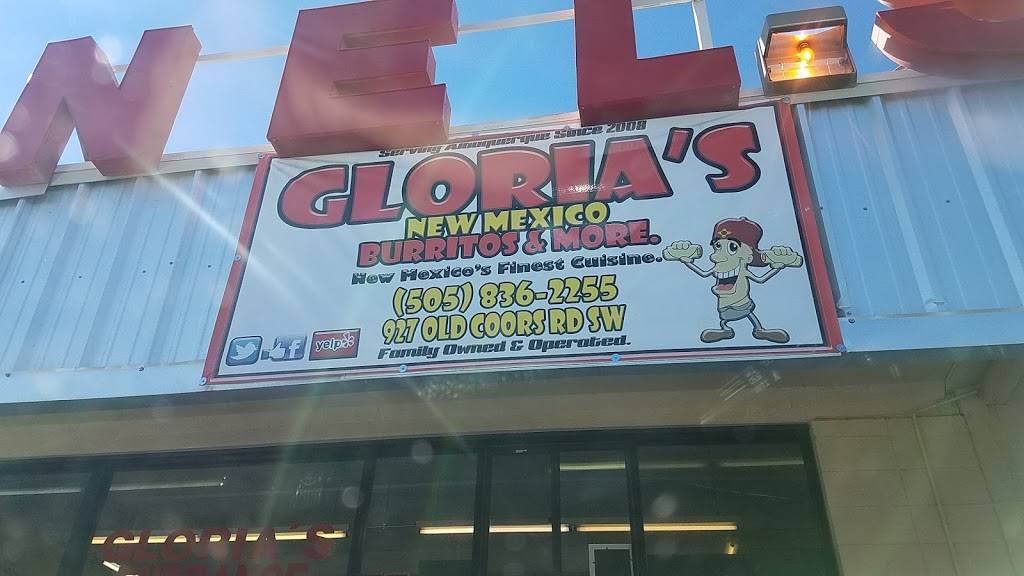 Glorias Nm Burritos & More | restaurant | 927 Old Coors Dr SW, Albuquerque, NM 87121, USA | 5058362255 OR +1 505-836-2255