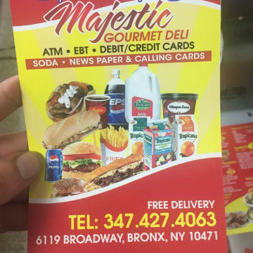 Majestic gourmet deli | restaurant | 6119 Broadway, Bronx, NY 10471, USA | 3474274063 OR +1 347-427-4063