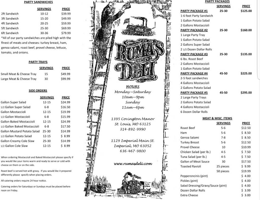 Rumas Deli | restaurant | 1129 Imperial Main, Imperial, MO 63052, USA | 6364679800 OR +1 636-467-9800