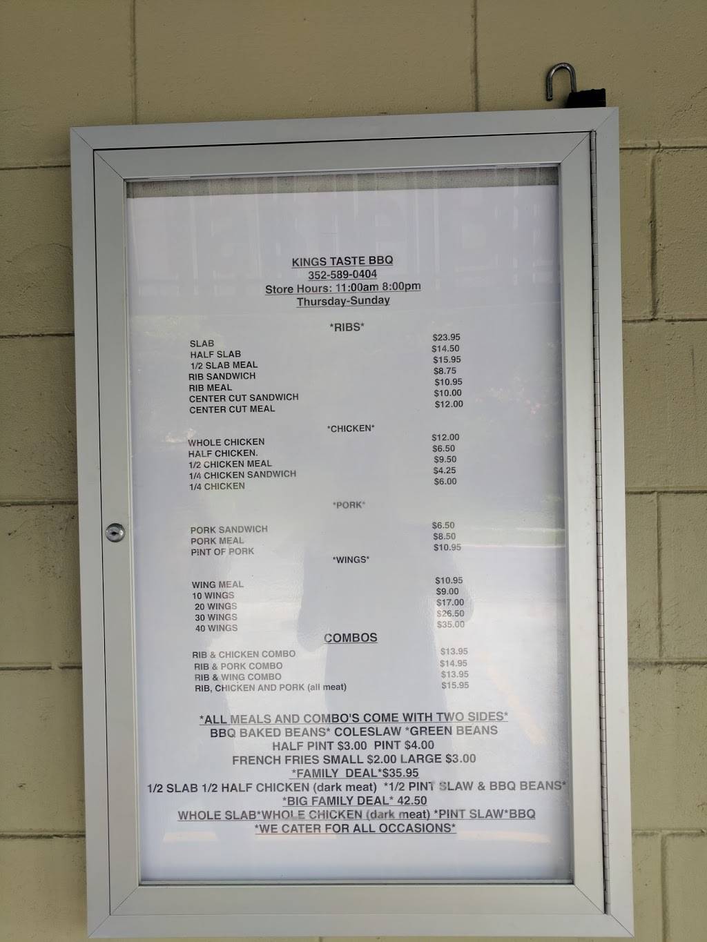 Kings Taste Barbecue | restaurant | 503 Palmetto St, Eustis, FL 32726, USA | 3525890404 OR +1 352-589-0404