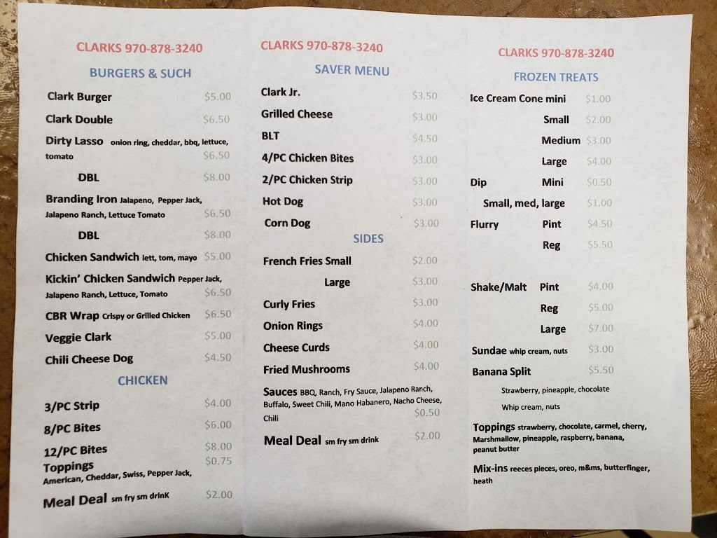 Clarks | restaurant | 858 Market St, Meeker, CO 81641, USA | 9708783240 OR +1 970-878-3240