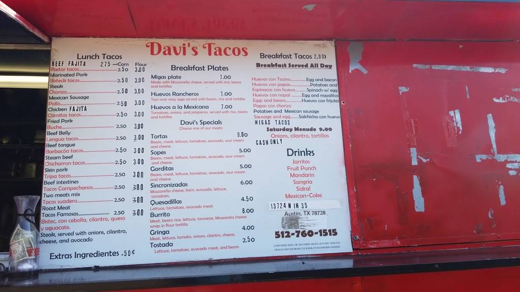 Davis Tacos | restaurant | Austin, TX 78728, USA | 5127601515 OR +1 512-760-1515