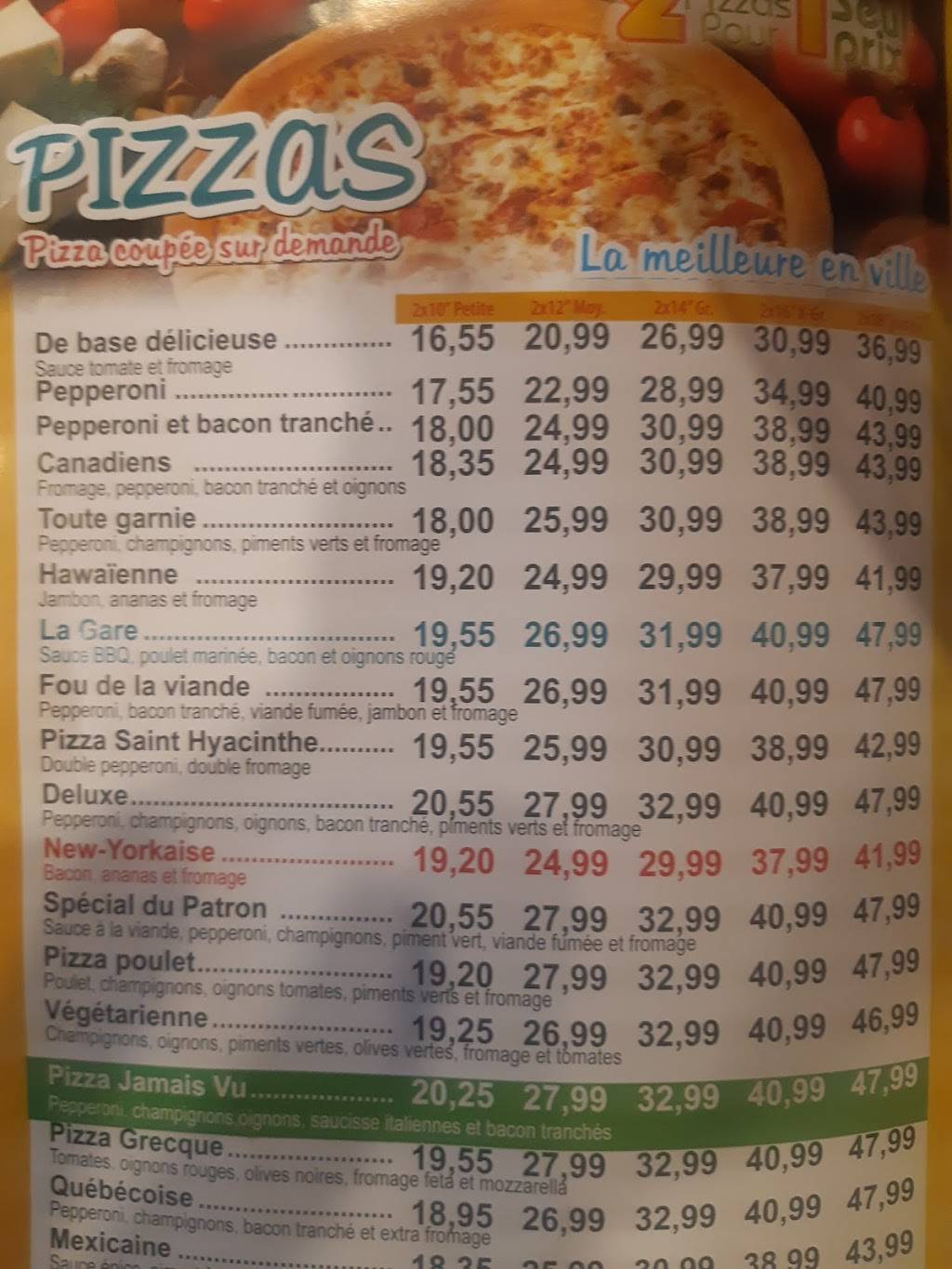 Restaurant pizza jamais vu | restaurant | 1454 Rue Sicotte, Saint-Hyacinthe, QC J2S 2J6, Canada | 4502521164 OR +1 450-252-1164