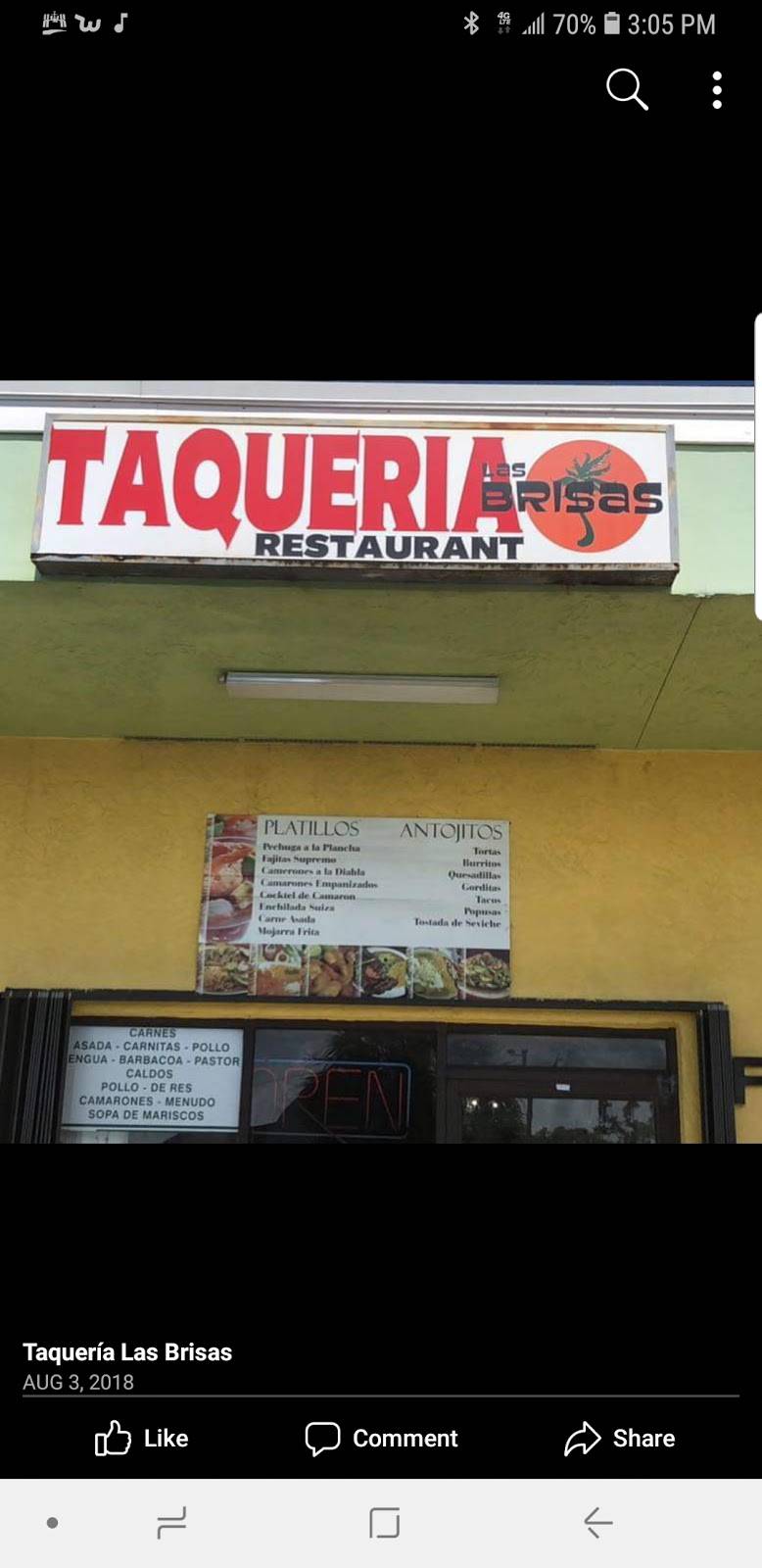 Taqueria Las Brisas | restaurant | 850 S 21st St Ste F, Fort Pierce, FL 34950, USA | 7728017606 OR +1 772-801-7606