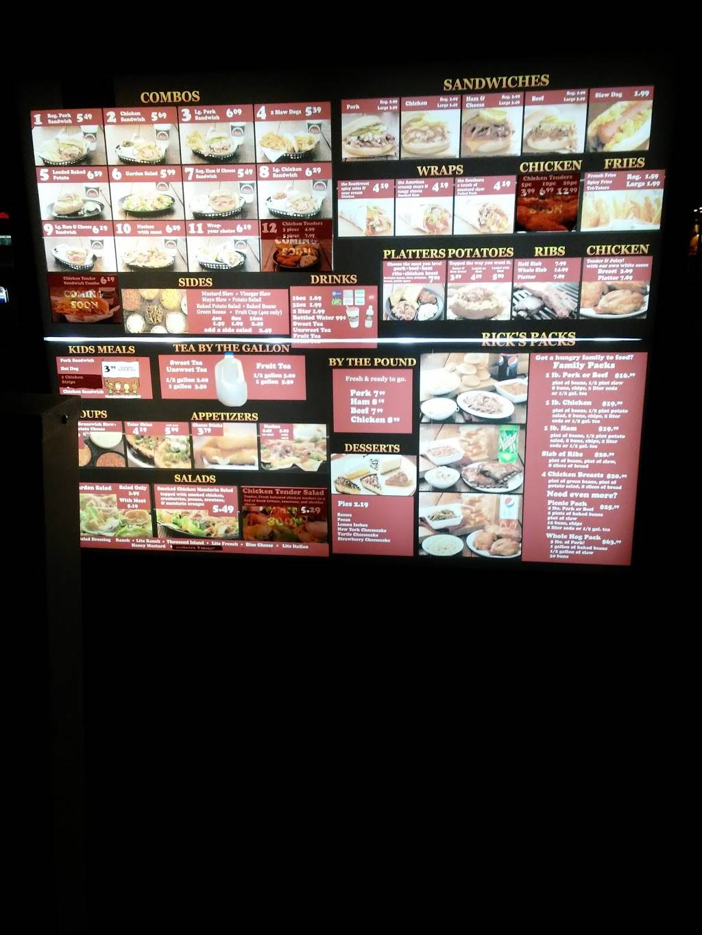 Ricks BBQ | restaurant | 3364 Memorial Blvd, Murfreesboro, TN 37129, USA | 6159071840 OR +1 615-907-1840