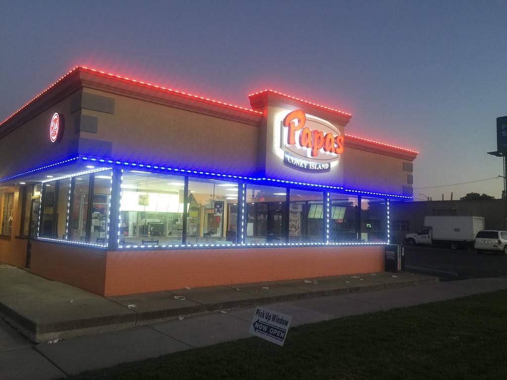 Papas Coney Island | restaurant | 19130 Kelly Rd, Detroit, MI 48224, USA | 3133726927 OR +1 313-372-6927