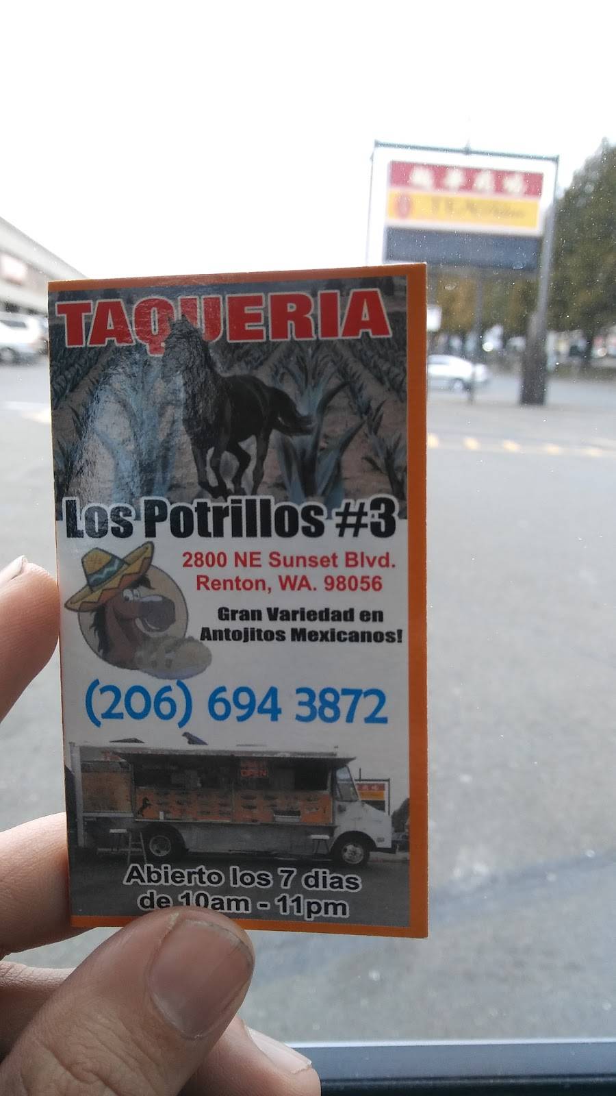 Taqueria Los Potrillos #3 | restaurant | 2800 NE Sunset Blvd, Renton, WA 98056, USA | 2066943872 OR +1 206-694-3872