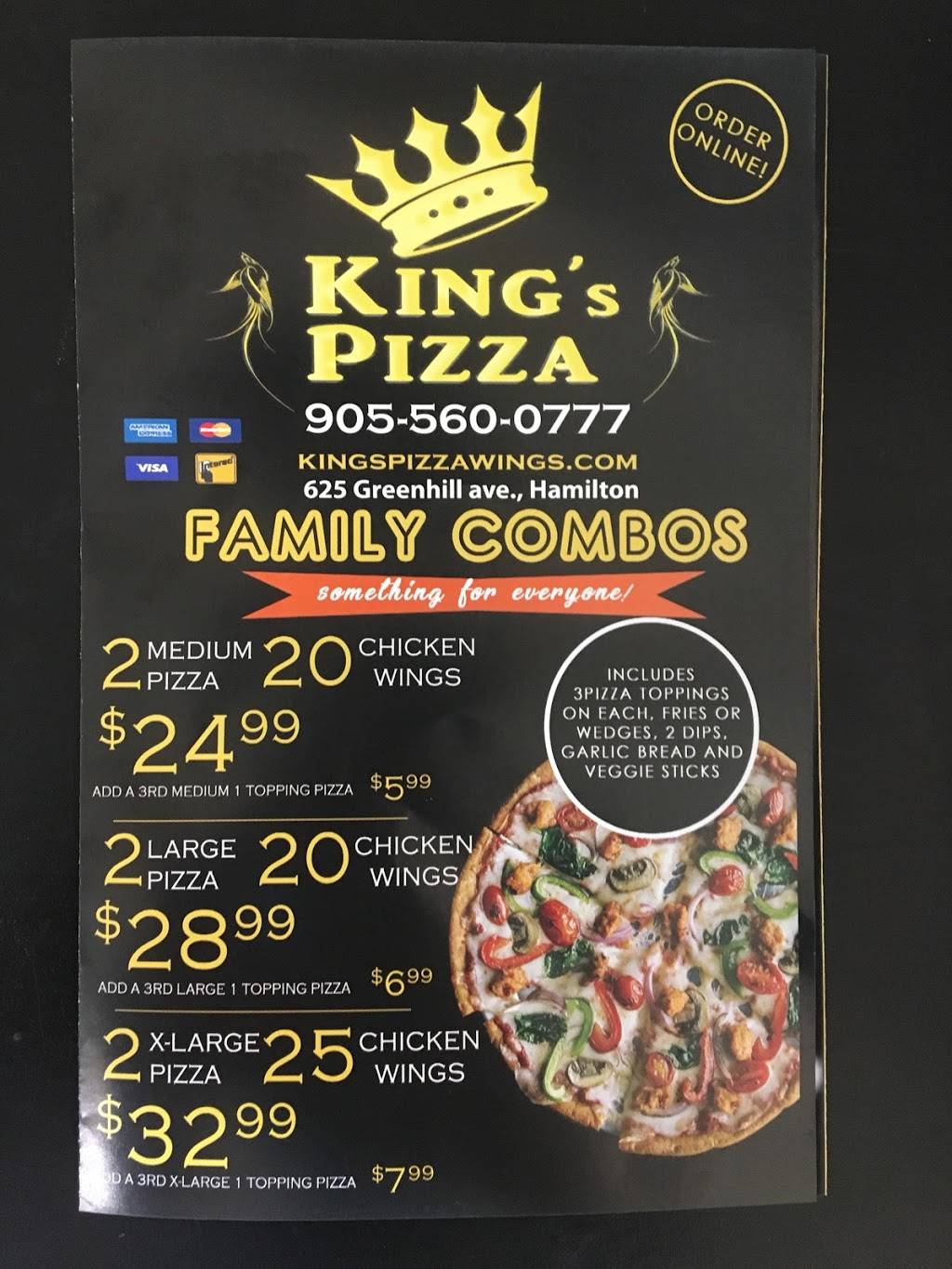Kings Pizza | restaurant | 625 Greenhill Ave, Hamilton, ON L8K 5N8, Canada | 9055600777 OR +1 905-560-0777