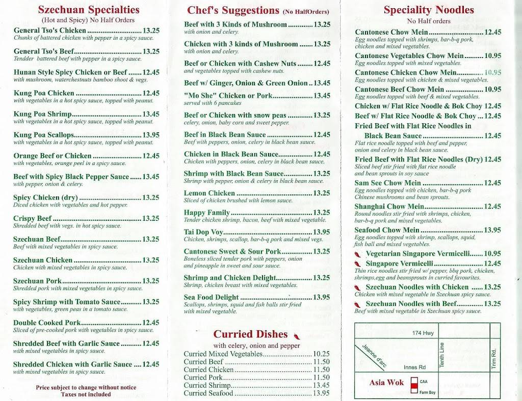 Asia Wok Chinese Food Take-Out | meal takeaway | 2026 Tenth Line Rd, Orléans, ON K4A 4X4, Canada | 6138372233 OR +1 613-837-2233