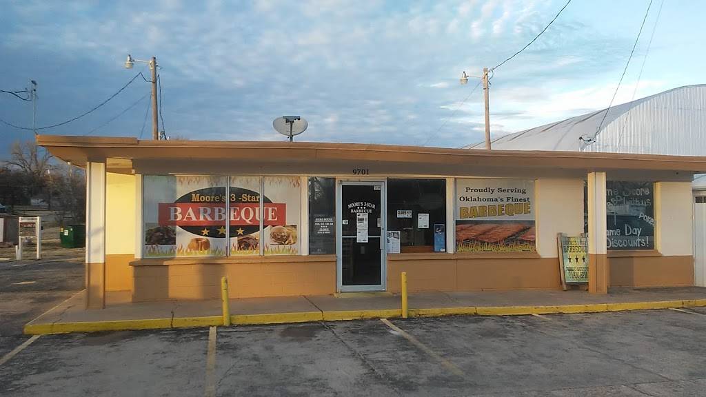 Moores 3 Star Barbecue | restaurant | 9701 NE 23rd St, Oklahoma City, OK 73141, USA | 4059875085 OR +1 405-987-5085