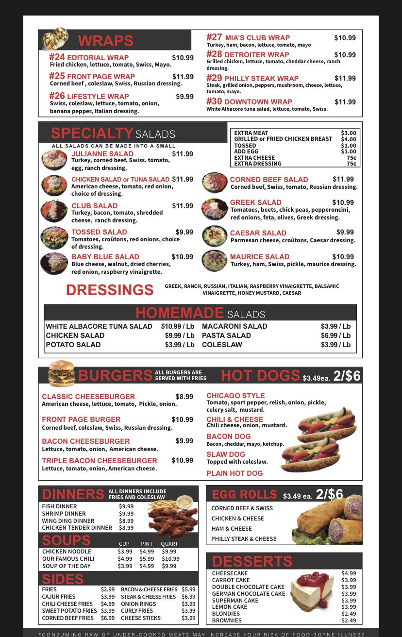 Front Page Deli | meal takeaway | 29145 Northwestern Hwy, Southfield, MI 48034, USA | 2483276313 OR +1 248-327-6313