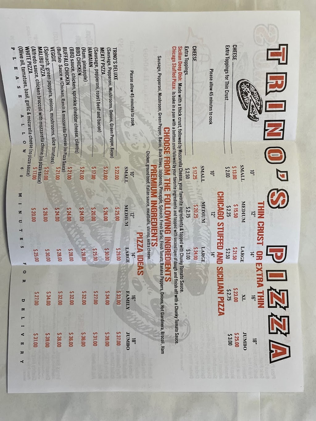 Trinos pizza | bakery | 2001 W 35th St, Chicago, IL 60609, USA | 7738231489 OR +1 773-823-1489