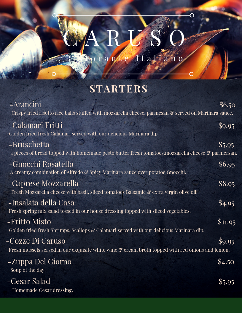 Caruso Ristorante Italiano | restaurant | 124 107th Ave, Treasure Island, FL 33706, USA | 7279545973 OR +1 727-954-5973