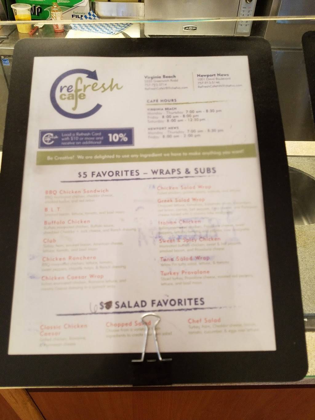 Refresh Cafe | restaurant | 5555 Greenwich Rd, Virginia Beach, VA 23462, USA | 7575173903 OR +1 757-517-3903