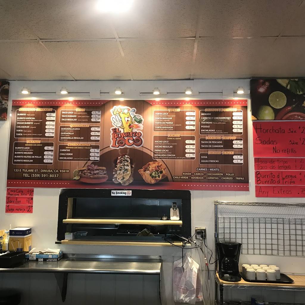 El Burrito Loco | restaurant | 133 W Tulare St, Dinuba, CA 93618, USA | 5595918037 OR +1 559-591-8037