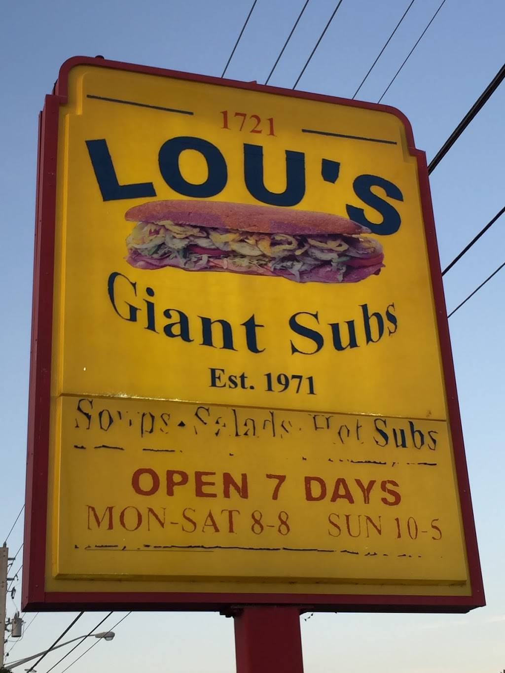 Lous Giant Subs & Deli | restaurant | 1721 N Dixie Hwy, Pompano Beach, FL 33060, USA | 9549469600 OR +1 954-946-9600