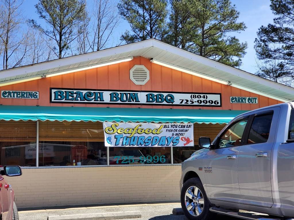 Beach bum bbq | restaurant | 9303 Buckley Hall Rd, Mathews, VA 23109, USA | 8047259996 OR +1 804-725-9996