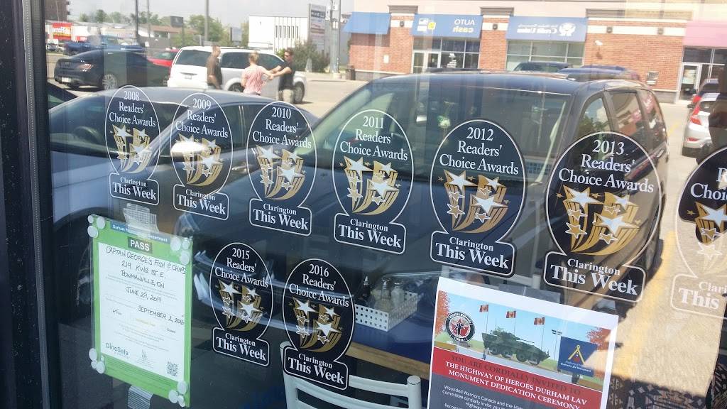 Captain Georges Fish & Chips | restaurant | 219 King St E, Bowmanville, ON L1C 1P7, Canada | 9056978500 OR +1 905-697-8500