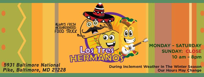 Los Tres Hermanos Latin Food | restaurant | 607 Frederick Rd, Catonsville, MD 21228, USA | 4434884862 OR +1 443-488-4862