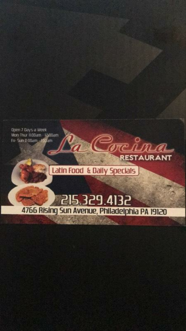 La Cocina | restaurant | 4766 Rising Sun Ave, Philadelphia, PA 19120, USA | 2153294132 OR +1 215-329-4132