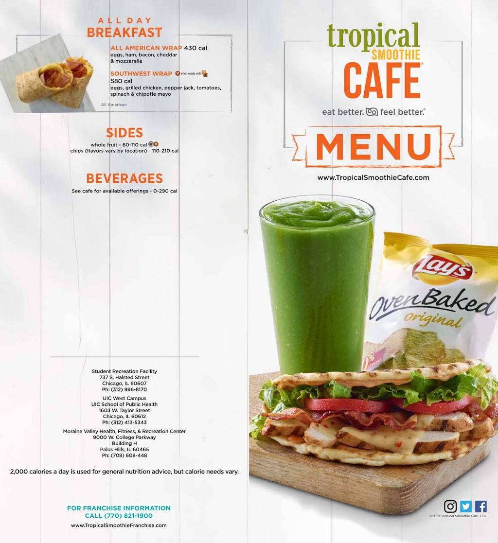 Tropical Smoothie Cafe | restaurant | 737 S Halsted St, Chicago, IL 60607, USA | 3129968170 OR +1 312-996-8170