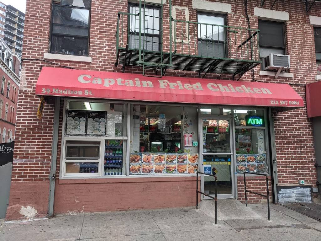 Captains Fried Chicken | meal takeaway | 39 Madison St A, New York, NY 10038, USA | 2125870281 OR +1 212-587-0281