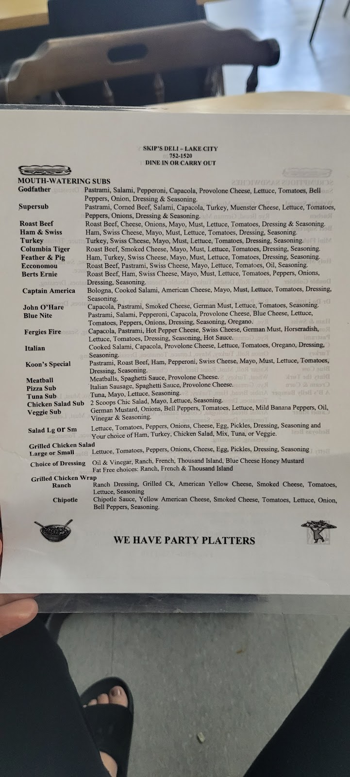 Skip’s Deli | restaurant | 1452 SW Main Blvd, Lake City, FL 32025, USA | 3867521520 OR +1 386-752-1520