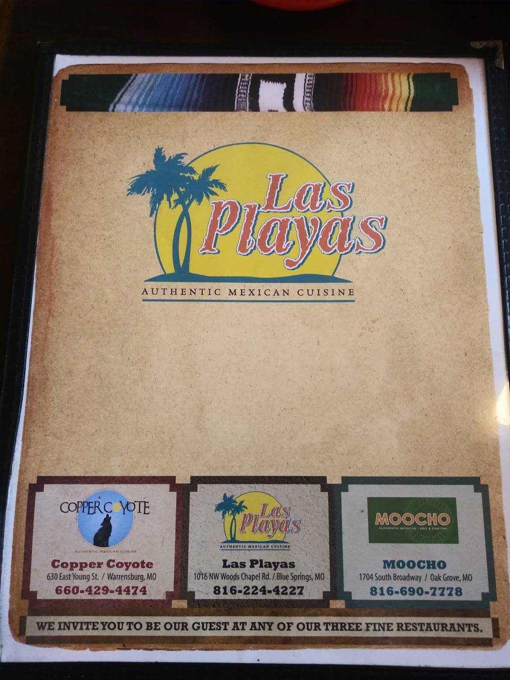 Las Playas | restaurant | 1016 NW Woods Chapel Rd, Blue Springs, MO 64015, USA | 8162244227 OR +1 816-224-4227