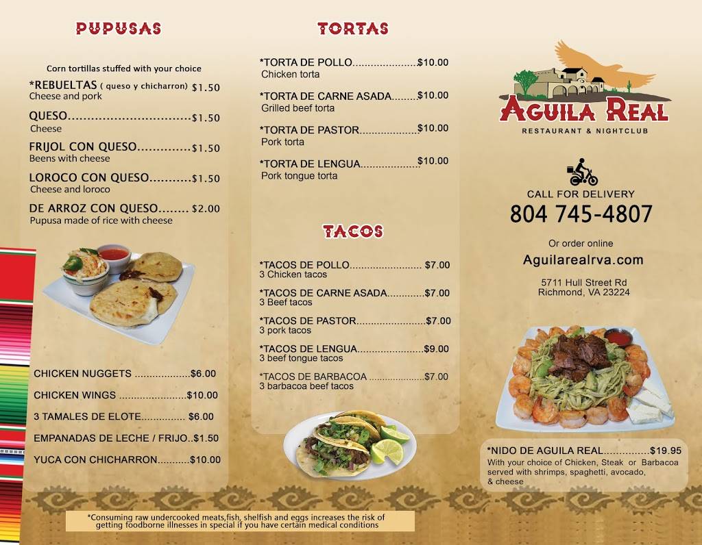 Aguila Real restaurant & nightclub | restaurant | 5711 Hull Street Rd, Richmond, VA 23224, USA | 8047454807 OR +1 804-745-4807