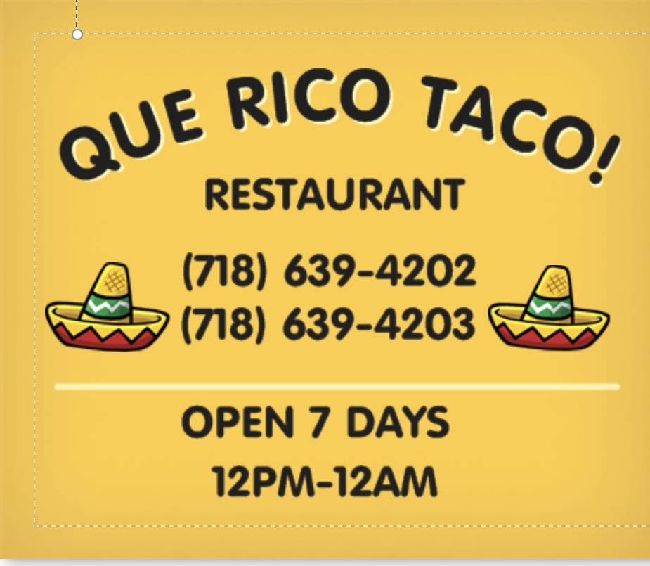 Que Rico Taco! | restaurant | 3307 89th St, Jackson Heights, NY 11372, USA | 7186394202 OR +1 718-639-4202