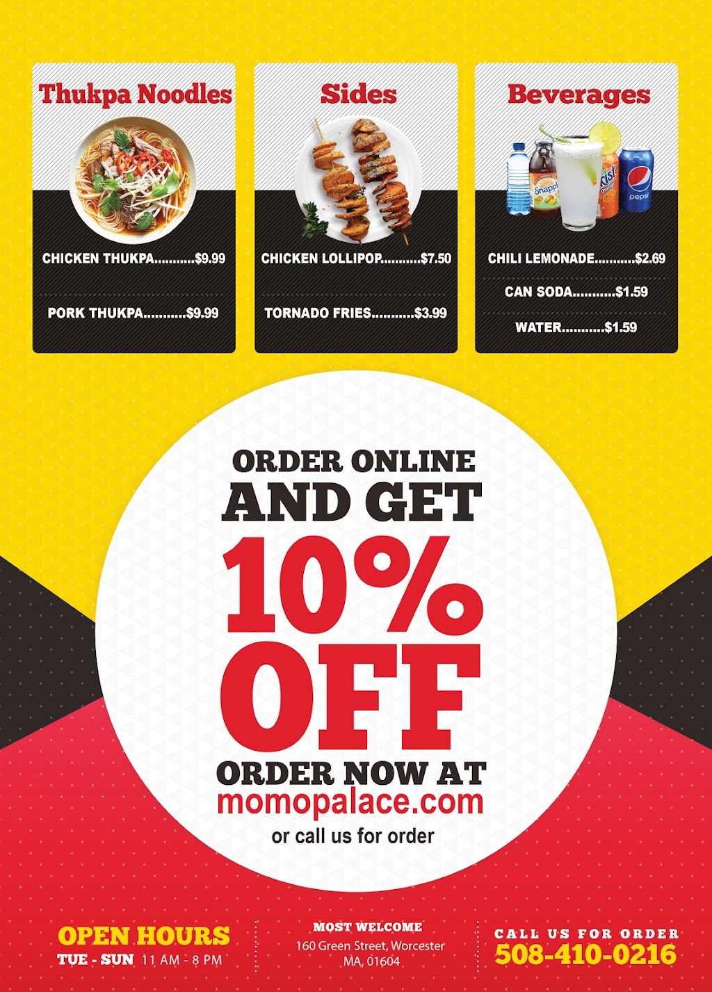 Momo Palace LLC | restaurant | 160 Green St, Worcester, MA 01604, USA | 5084100216 OR +1 508-410-0216