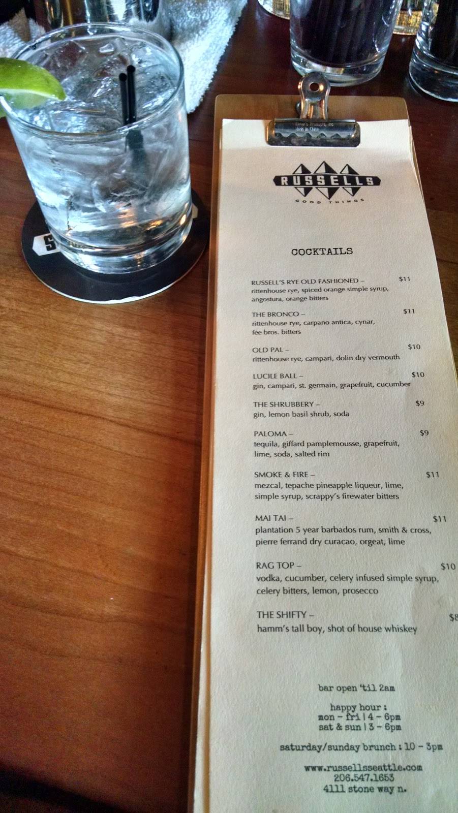 Russells Tavern | restaurant | 4111 Stone Way N, Seattle, WA 98103, USA | 2065471653 OR +1 206-547-1653