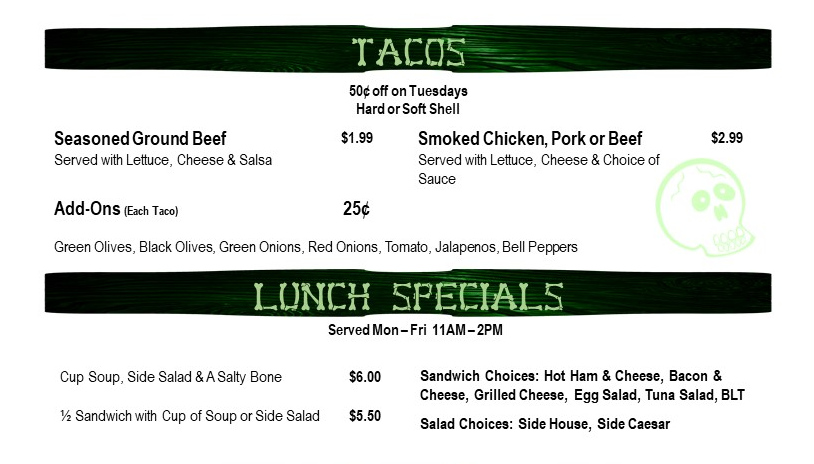 Salty Bones | restaurant | 145727 W State Hwy 153, Mosinee, WI 54455, USA | 7158141655 OR +1 715-814-1655