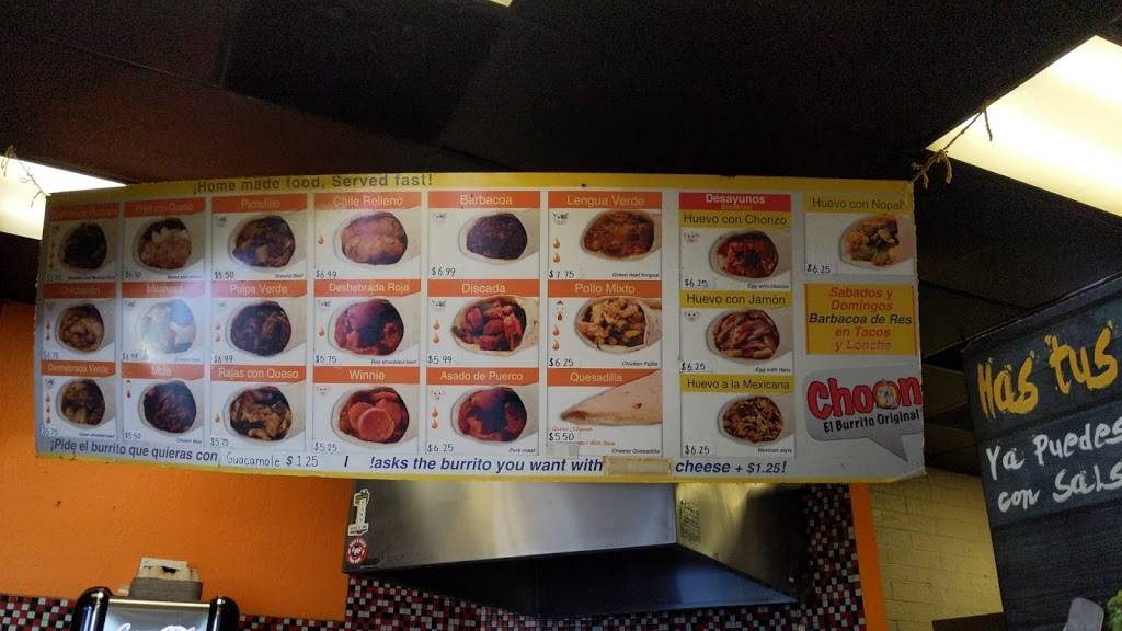 Choon Burritos | restaurant | 4105 N 51st Ave, Phoenix, AZ 85031, USA | 6235189317 OR +1 623-518-9317