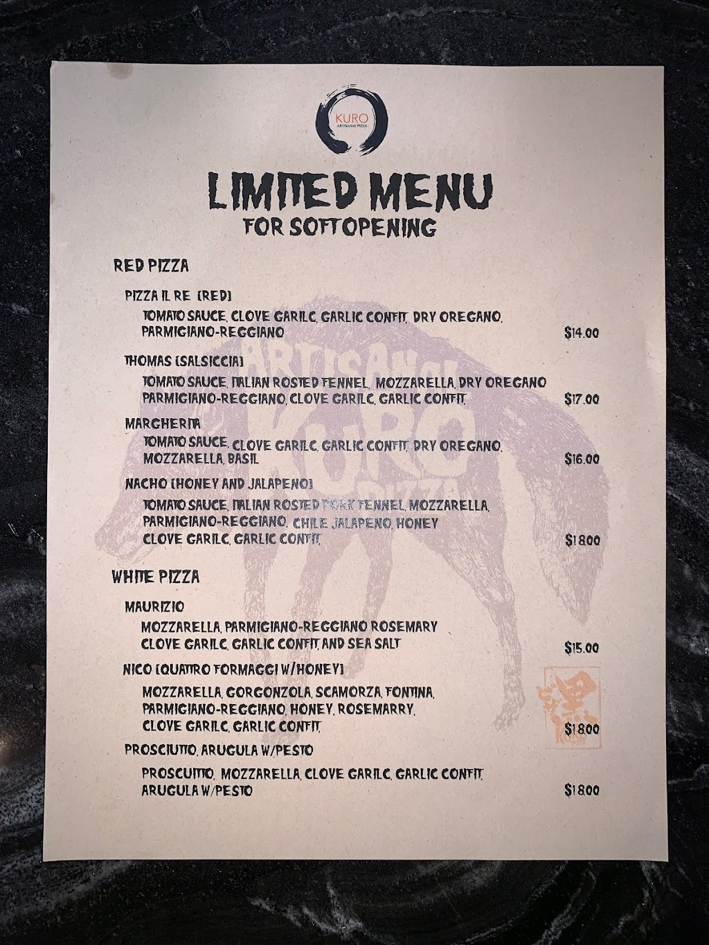 Kuro Artisanal Pizza | restaurant | 2930 Bristol St, Costa Mesa, CA 92626, USA | 7147140909 OR +1 714-714-0909