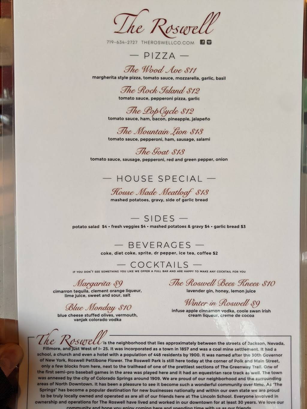 The Roswell | restaurant | 2727 N Cascade Ave, Colorado Springs, CO 80907, USA | 7196342727 OR +1 719-634-2727