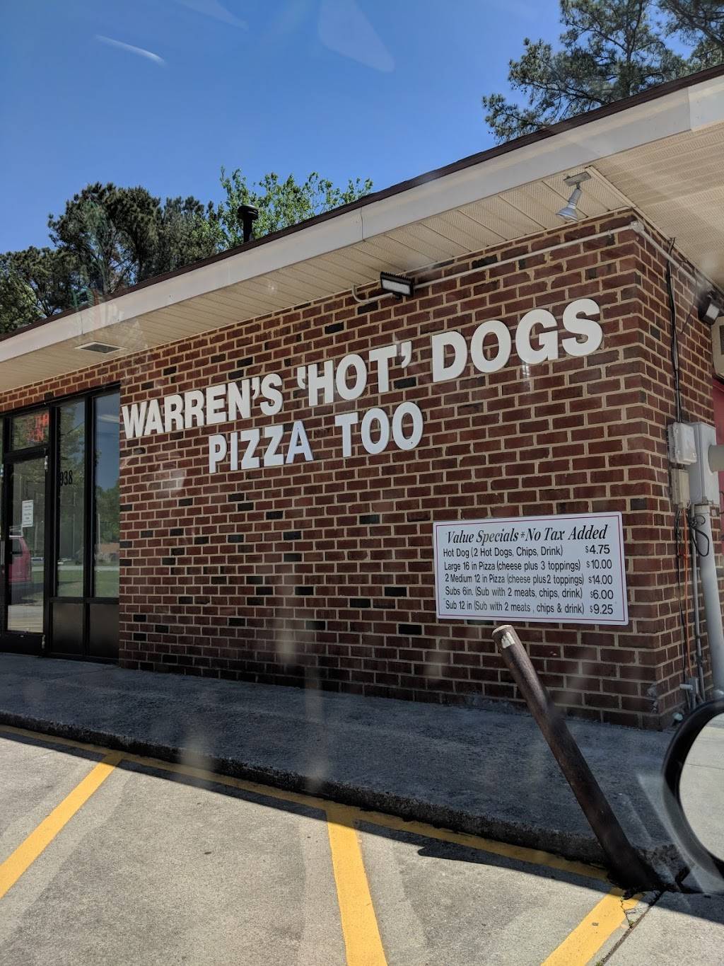 Warrens Hot Dogs | restaurant | 1938 N Memorial Dr, Greenville, NC 27834, USA | 2527523647 OR +1 252-752-3647