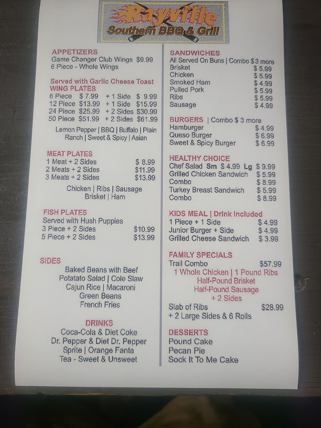 Rayville Southern BBQ & Grill | restaurant | 122 Grimshaw St, Rayville, LA 71269, USA | 3183344741 OR +1 318-334-4741