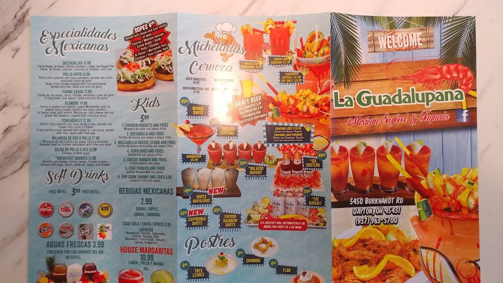La Guadalupana Mexican Seafood & Taqurria | restaurant | 5450 Burkhardt Rd, Dayton, OH 45431, USA | 9379635700 OR +1 937-963-5700
