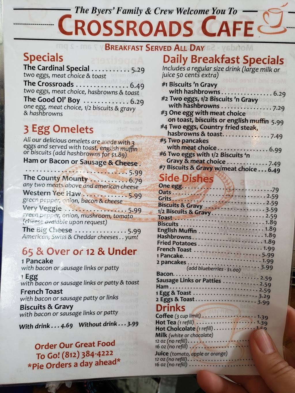 Cross Roads cafe | restaurant | 1795 US-231, Bloomfield, IN 47424, USA | 8123844222 OR +1 812-384-4222