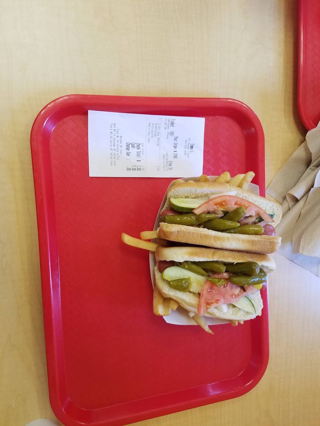 Tommys Red Hots | restaurant | 191 Randall Rd, Lake in the Hills, IL 60156, USA | 8476584088 OR +1 847-658-4088