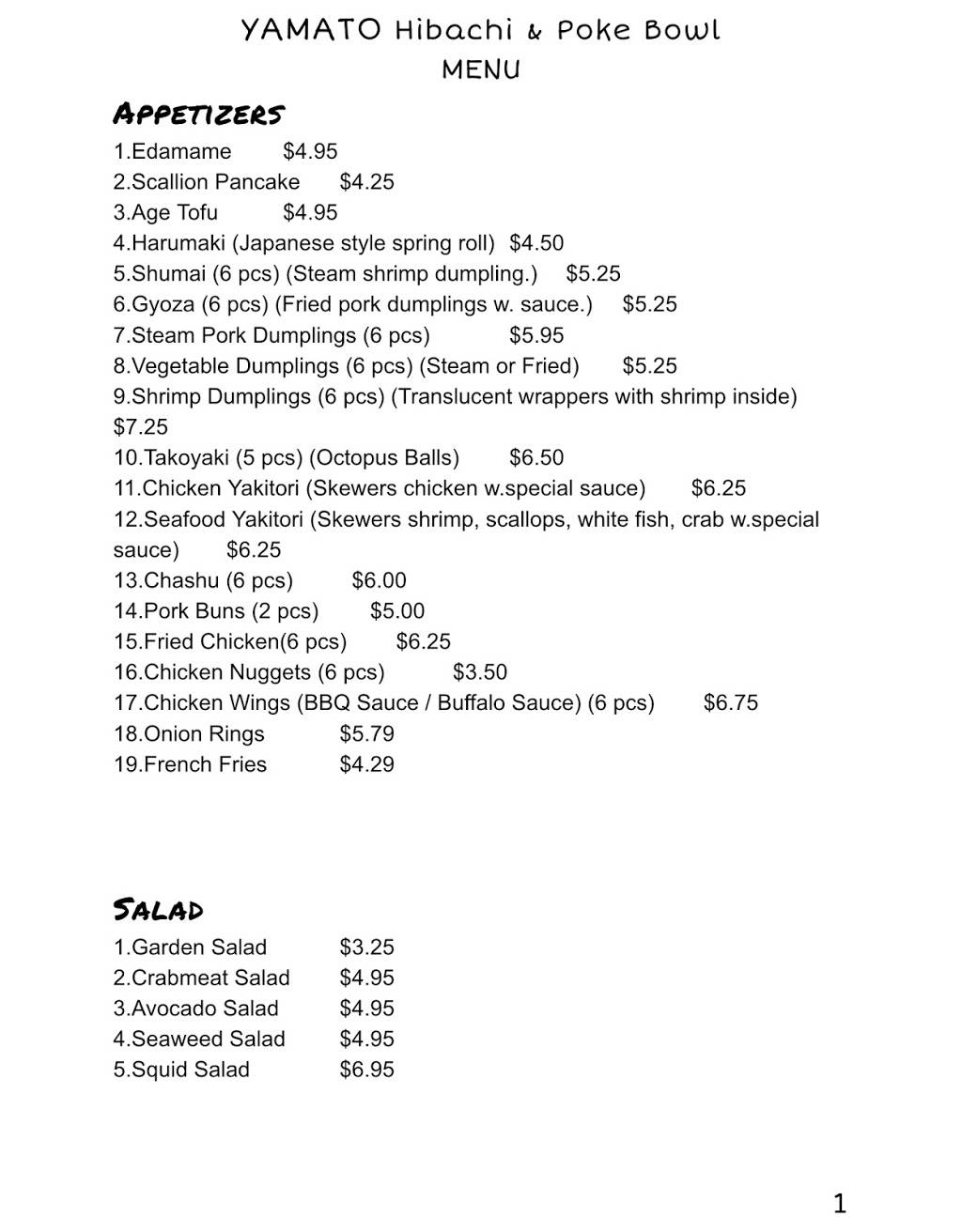 YAMATO Hibachi & Poke Bowl | restaurant | 134 N Eagleville Rd Unit D, Storrs, CT 06268, USA | 8604771366 OR +1 860-477-1366