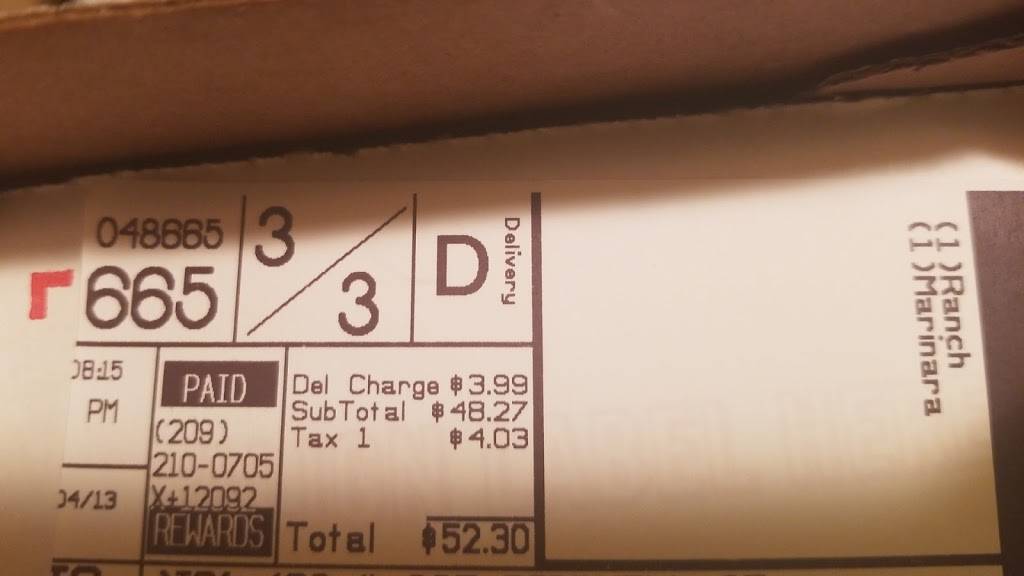 Dominos Pizza | meal delivery | 1505 W F St, Oakdale, CA 95361, USA | 2097831177 OR +1 209-783-1177