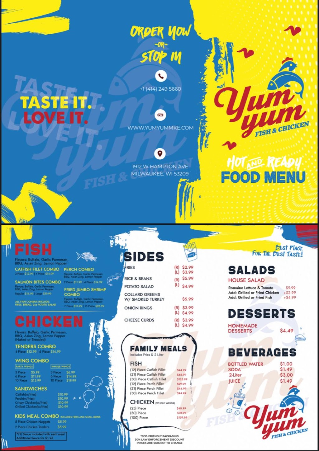 Yum Yum Fish & Chicken | restaurant | 1912 W Hampton Ave, Milwaukee, WI 53209, USA | 4142495660 OR +1 414-249-5660