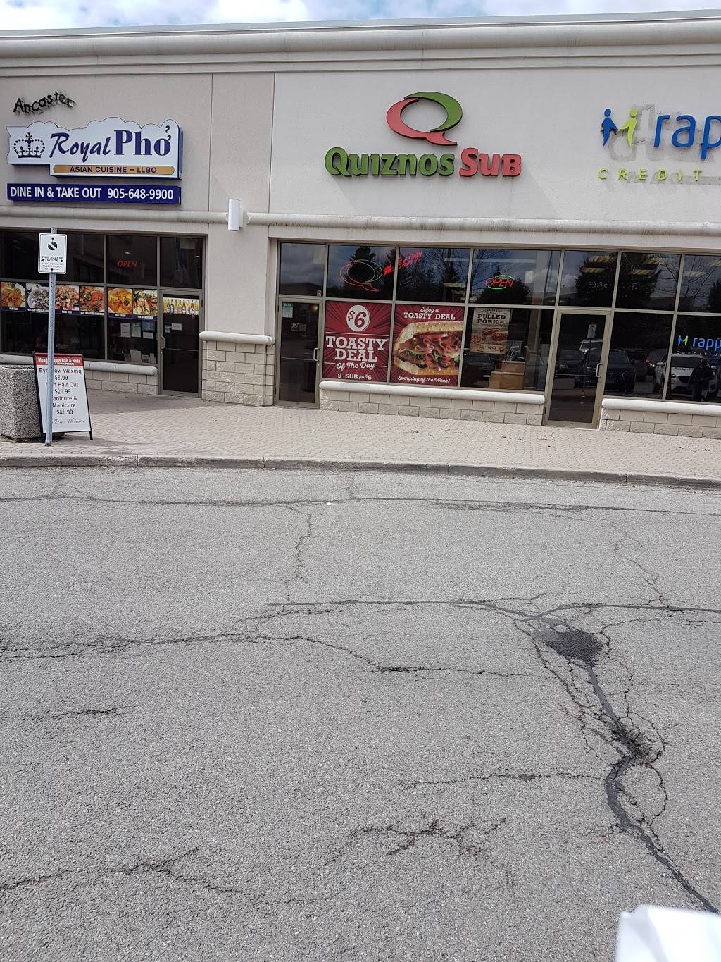 Quiznos | restaurant | 1100 Golf Links Rd Unit 3, Ancaster, ON L9K 1J8, Canada | 9053047821 OR +1 905-304-7821